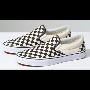Vans Checkered Black and White Slip On Shoes